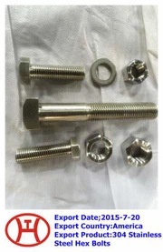 304 Boulon ègzagonal asye pur