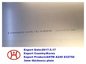 ASTM A240 S32750 3mm plak epesè